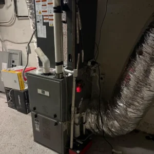 Furnace and air handler installation with flexible duct connections